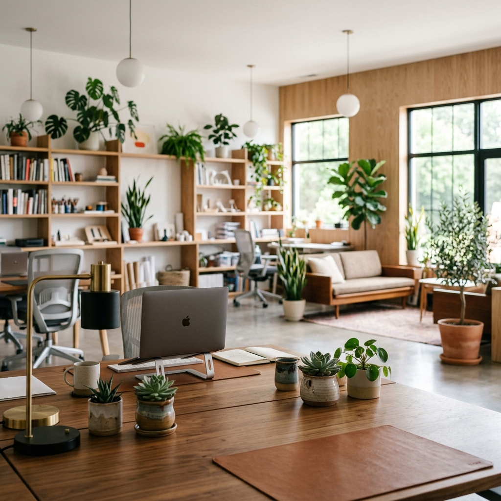 Bright modern workspace